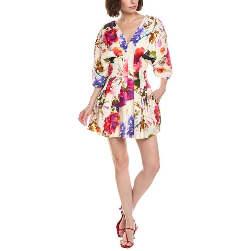 Nicholas Womens  Nicoline Linen-Blend Mini Dress